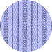 Round Solid Blue Modern Rug, abs240blu