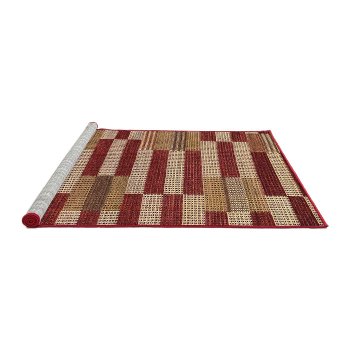Sideview of Machine Washable Abstract Tomato Red Rug, wshabs241