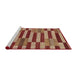 Sideview of Machine Washable Abstract Tomato Red Rug, wshabs241