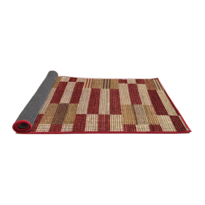 Sideview of Abstract Red Modern Rug, abs241