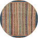 Round Machine Washable Abstract Camel Brown Rug, wshabs2410