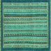 Square Oriental Turquoise Modern Rug, abs2410turq