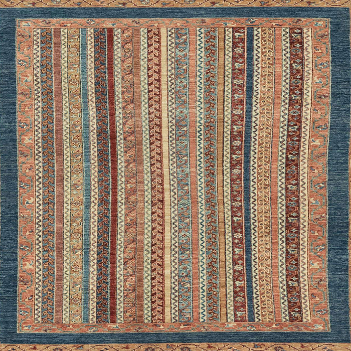 Square Abstract Camel Brown Oriental Rug, abs2410