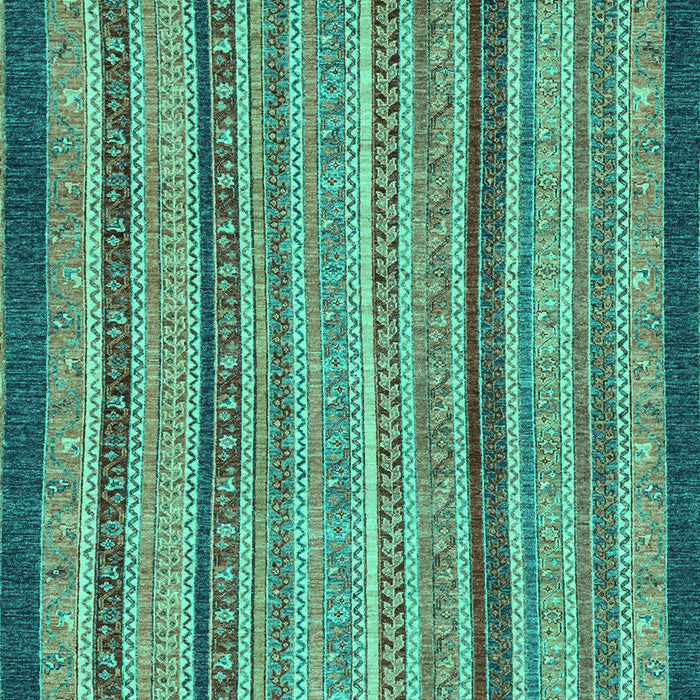 Machine Washable Oriental Turquoise Modern Area Rugs, wshabs2410turq