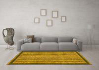 Machine Washable Oriental Yellow Modern Rug, wshabs2410yw