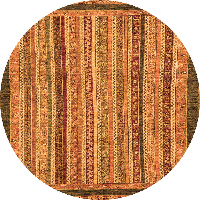 Round Oriental Orange Modern Rug, abs2410org