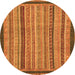 Round Oriental Orange Modern Rug, abs2410org