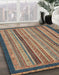 Abstract Camel Brown Oriental Rug in Family Room, abs2410