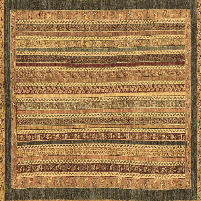 Square Machine Washable Oriental Brown Modern Rug, wshabs2410brn