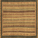 Square Machine Washable Oriental Brown Modern Rug, wshabs2410brn