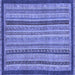 Square Machine Washable Oriental Blue Modern Rug, wshabs2410blu