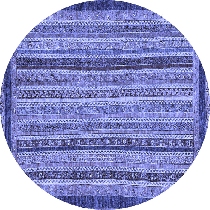 Round Oriental Blue Modern Rug, abs2410blu