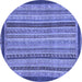 Round Oriental Blue Modern Rug, abs2410blu