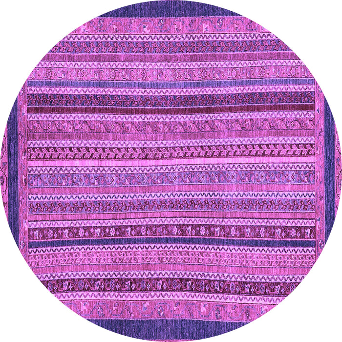 Round Machine Washable Oriental Purple Modern Area Rugs, wshabs2410pur