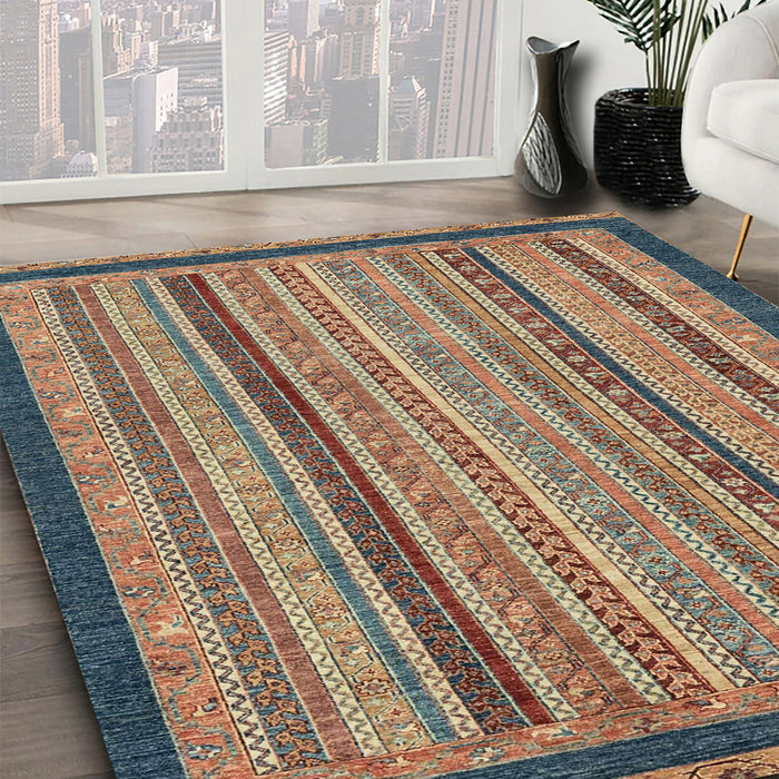 Machine Washable Abstract Camel Brown Rug in a Family Room, wshabs2410