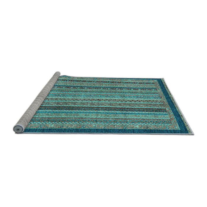 Sideview of Machine Washable Oriental Light Blue Modern Rug, wshabs2410lblu