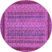 Round Oriental Purple Modern Rug, abs2411pur