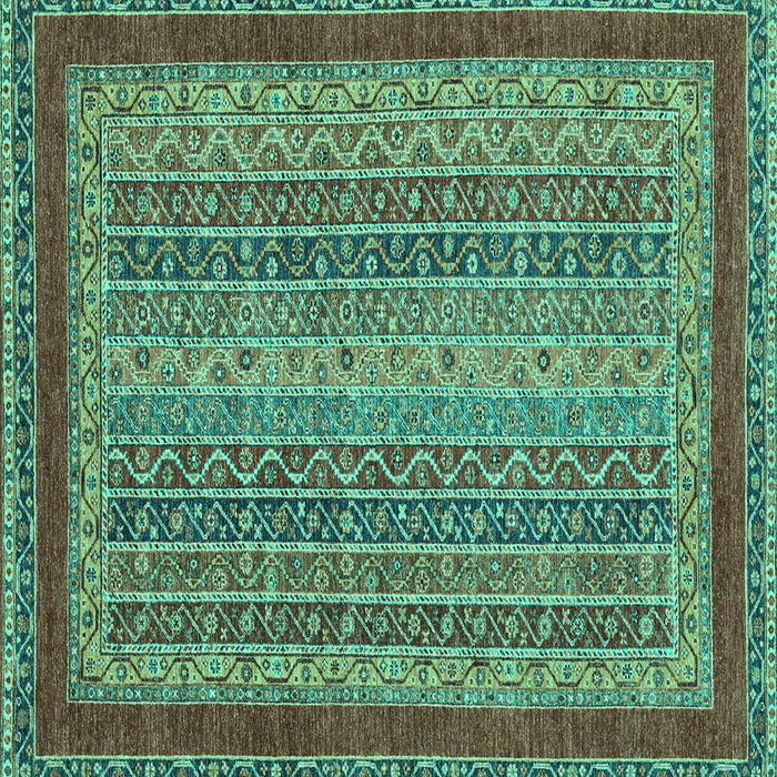 Square Oriental Turquoise Modern Rug, abs2411turq