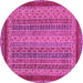 Round Oriental Pink Modern Rug, abs2411pnk