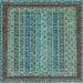 Square Oriental Light Blue Modern Rug, abs2411lblu