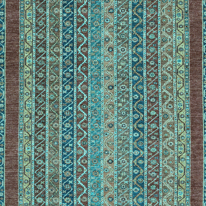 Machine Washable Oriental Light Blue Modern Rug, wshabs2411lblu
