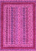 Machine Washable Oriental Pink Modern Rug, wshabs2411pnk