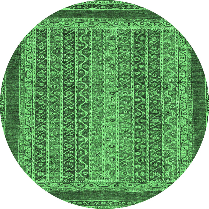 Round Oriental Emerald Green Modern Rug, abs2411emgrn