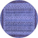 Round Oriental Blue Modern Rug, abs2411blu