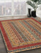 Abstract Fire Brick Red Oriental Rug in Family Room, abs2411