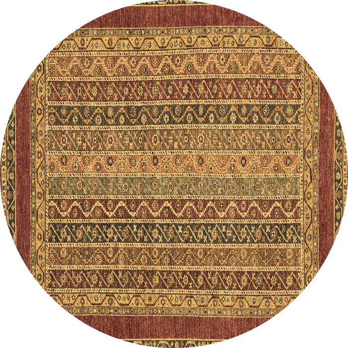 Round Machine Washable Oriental Brown Modern Rug, wshabs2411brn