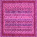 Square Machine Washable Oriental Pink Modern Rug, wshabs2411pnk