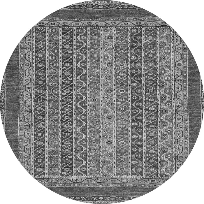 Round Machine Washable Oriental Gray Modern Rug, wshabs2411gry