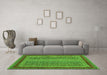 Machine Washable Oriental Green Modern Area Rugs in a Living Room,, wshabs2411grn