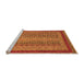 Sideview of Machine Washable Oriental Orange Modern Area Rugs, wshabs2411org