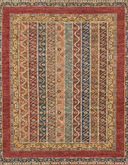 Abstract Fire Brick Red Oriental Rug, abs2411