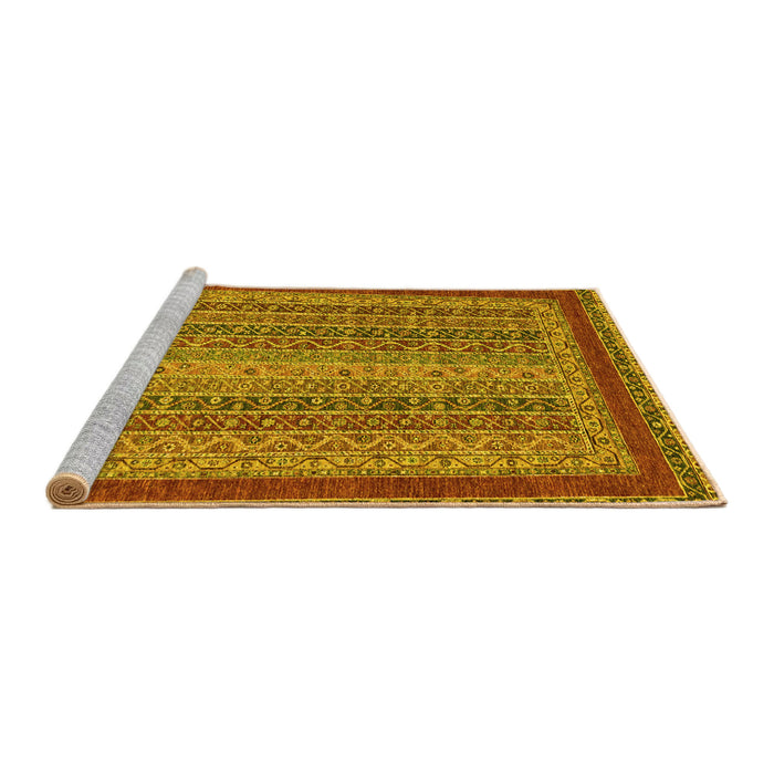 Sideview of Machine Washable Oriental Yellow Modern Rug, wshabs2411yw