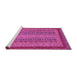 Sideview of Machine Washable Oriental Pink Modern Rug, wshabs2411pnk