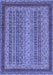 Machine Washable Oriental Blue Modern Rug, wshabs2411blu