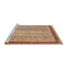 Sideview of Machine Washable Abstract Brown Sugar Brown Rug, wshabs2412