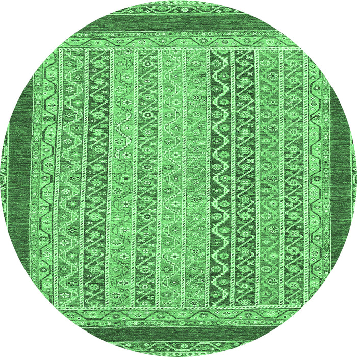 Round Oriental Emerald Green Modern Rug, abs2412emgrn