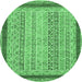 Round Oriental Emerald Green Modern Rug, abs2412emgrn