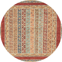 Round Abstract Brown Oriental Rug, abs2412