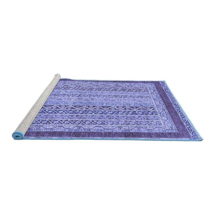 Sideview of Machine Washable Oriental Blue Modern Rug, wshabs2412blu