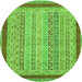 Round Oriental Green Modern Rug, abs2412grn