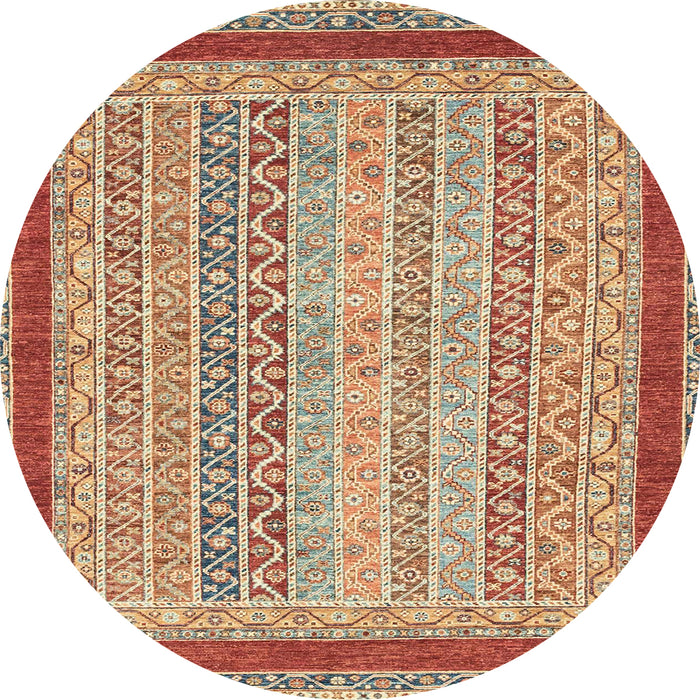 Round Machine Washable Abstract Brown Sugar Brown Rug, wshabs2412