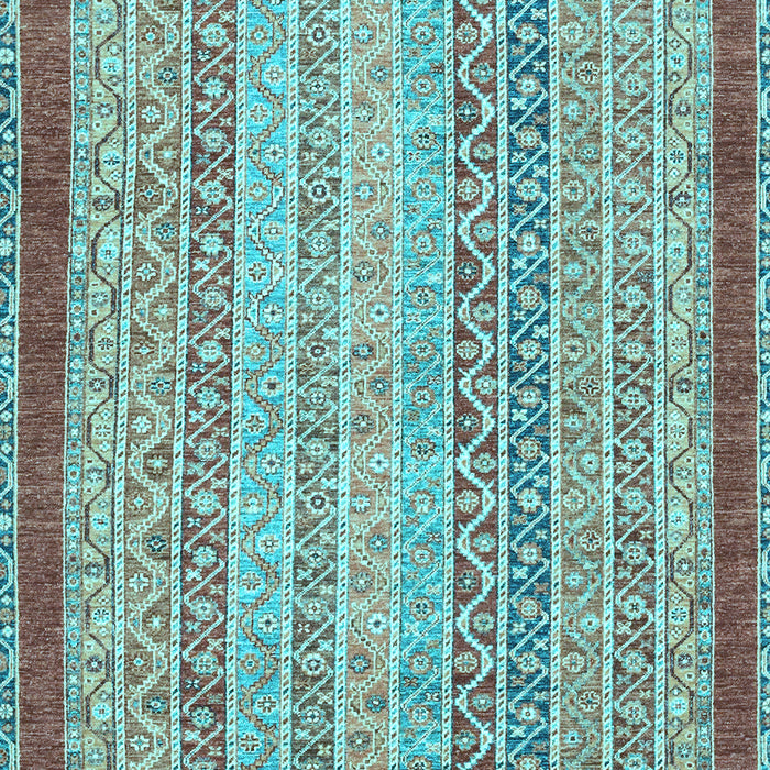 Machine Washable Oriental Light Blue Modern Rug, wshabs2412lblu