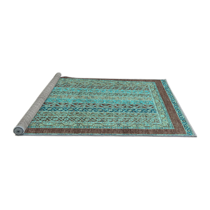Sideview of Machine Washable Oriental Light Blue Modern Rug, wshabs2412lblu