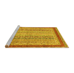 Sideview of Machine Washable Oriental Yellow Modern Rug, wshabs2412yw