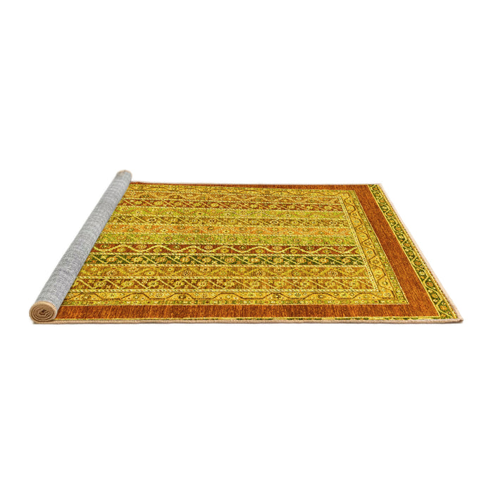 Sideview of Machine Washable Oriental Yellow Modern Rug, wshabs2412yw