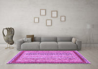 Machine Washable Oriental Purple Modern Rug, wshabs2412pur